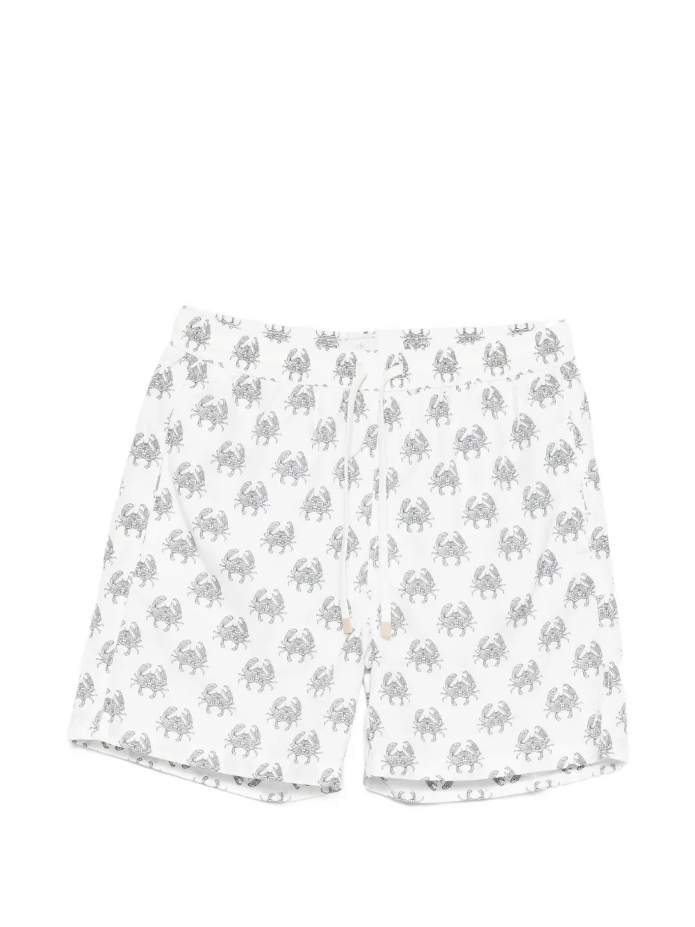 Eleventy crab-print swim shorts - Bianco