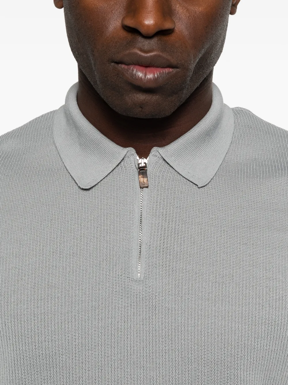 Eleventy Poloshirt met rits Blauw