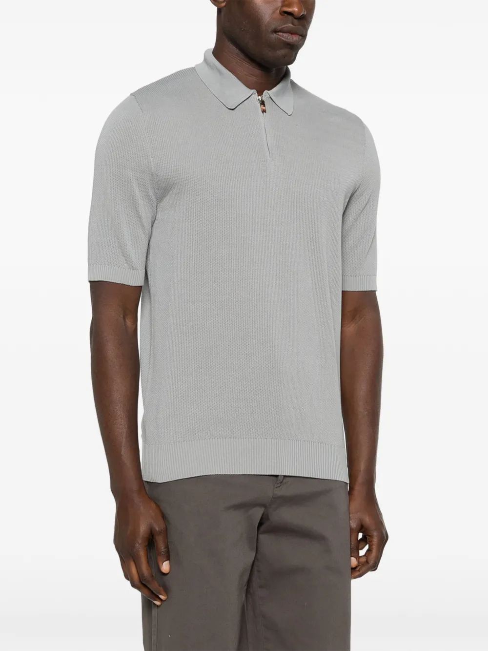 Eleventy Poloshirt met rits Blauw