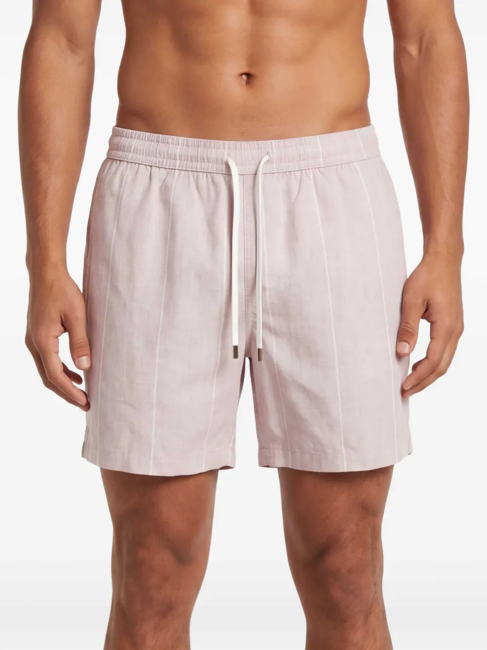 Eleventy Gestreepte zwembroek Beige
