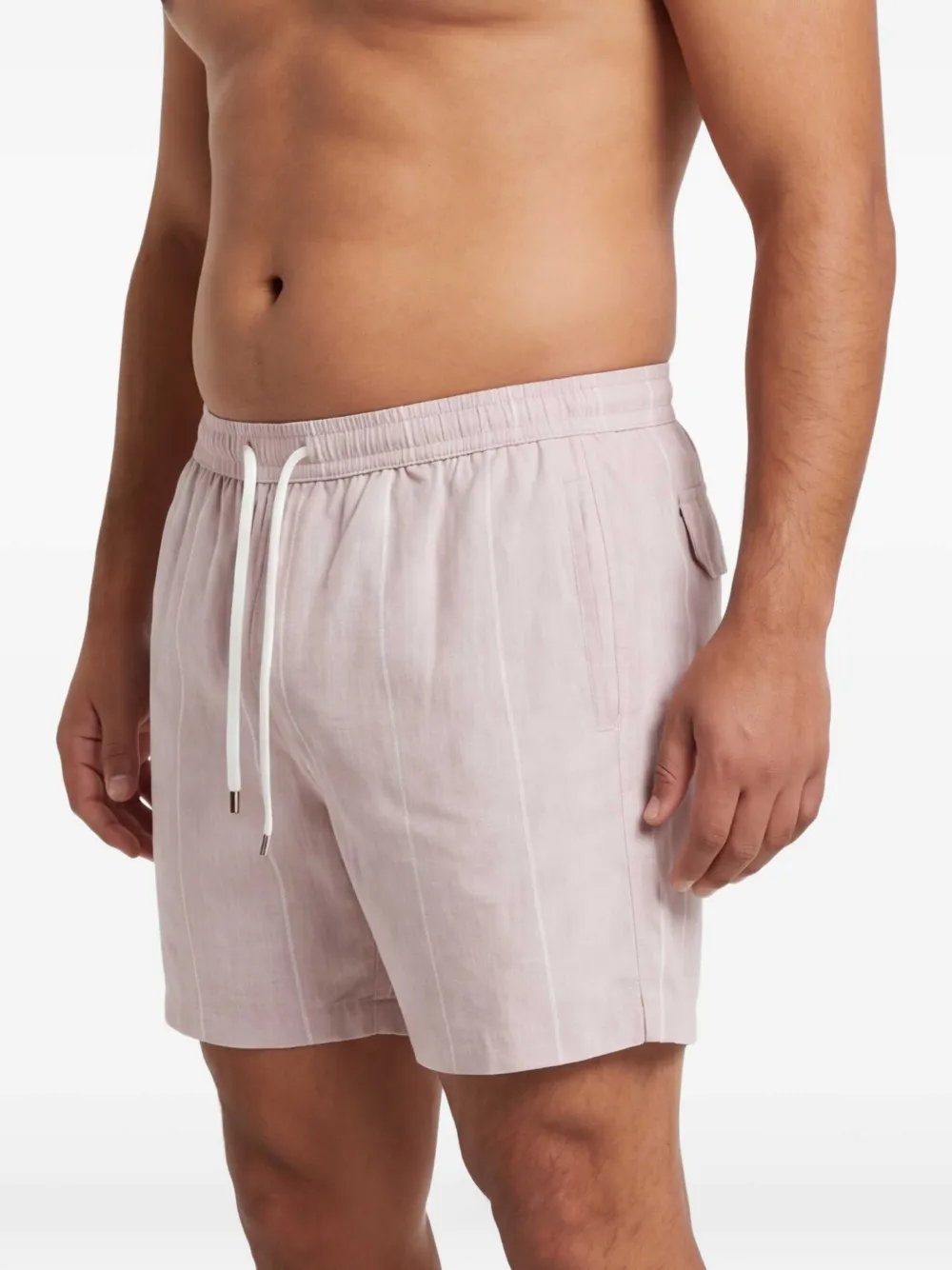 Eleventy Gestreepte zwembroek Beige