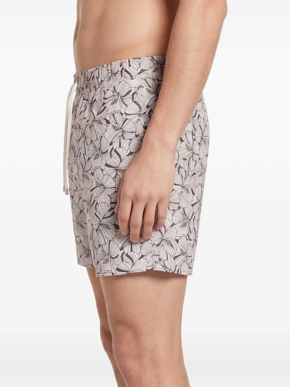 Eleventy Zwembroek met bloemenprint Beige