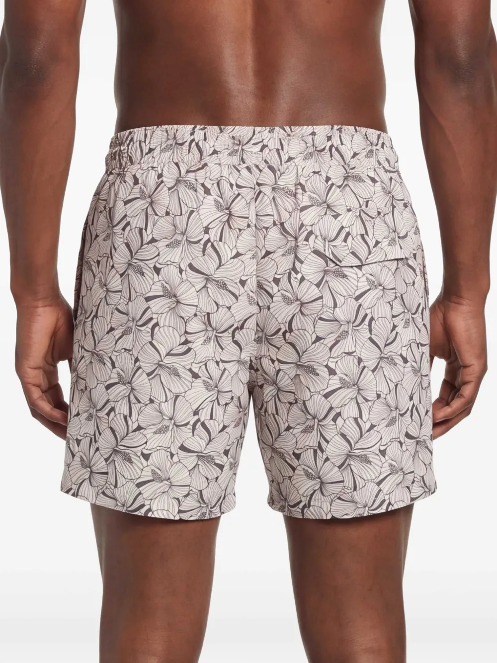 Eleventy Zwembroek met bloemenprint Beige