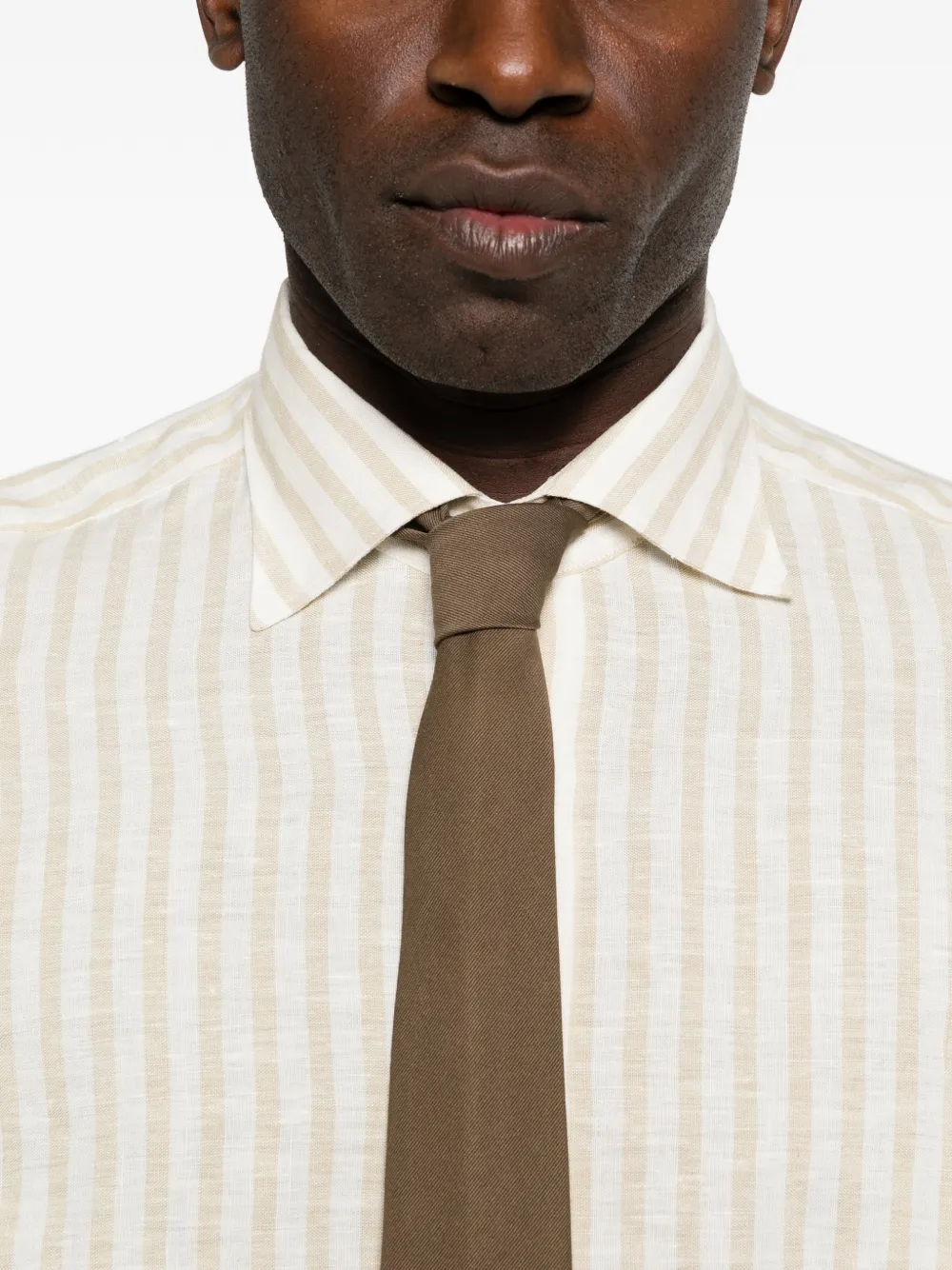 Eleventy Gestreept overhemd Beige