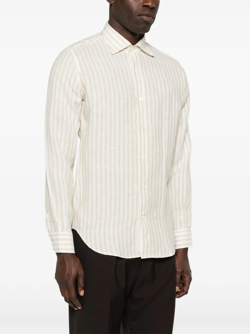  Eleventy Striped-pattern Shirt - Neutrals 