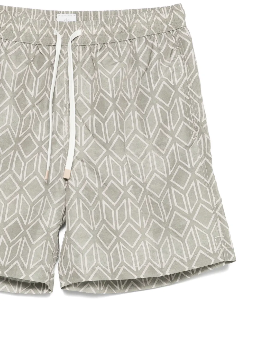  Eleventy Geometric-print Swim Shorts - Green 