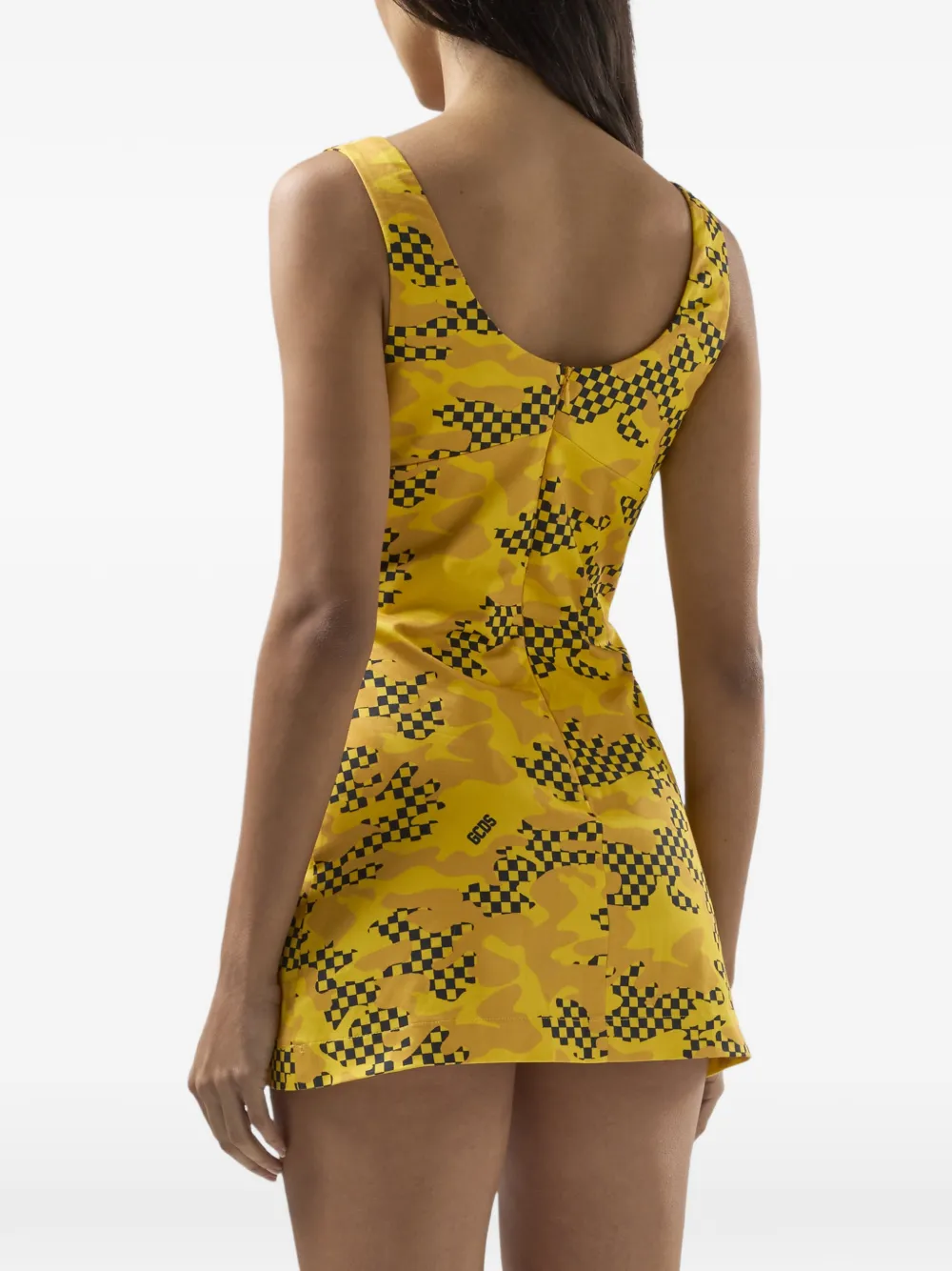 GCDS Mini-jurk met print Geel
