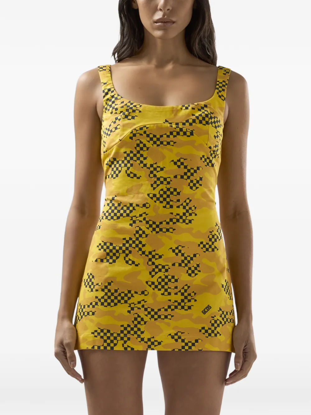GCDS Mini-jurk met print Geel
