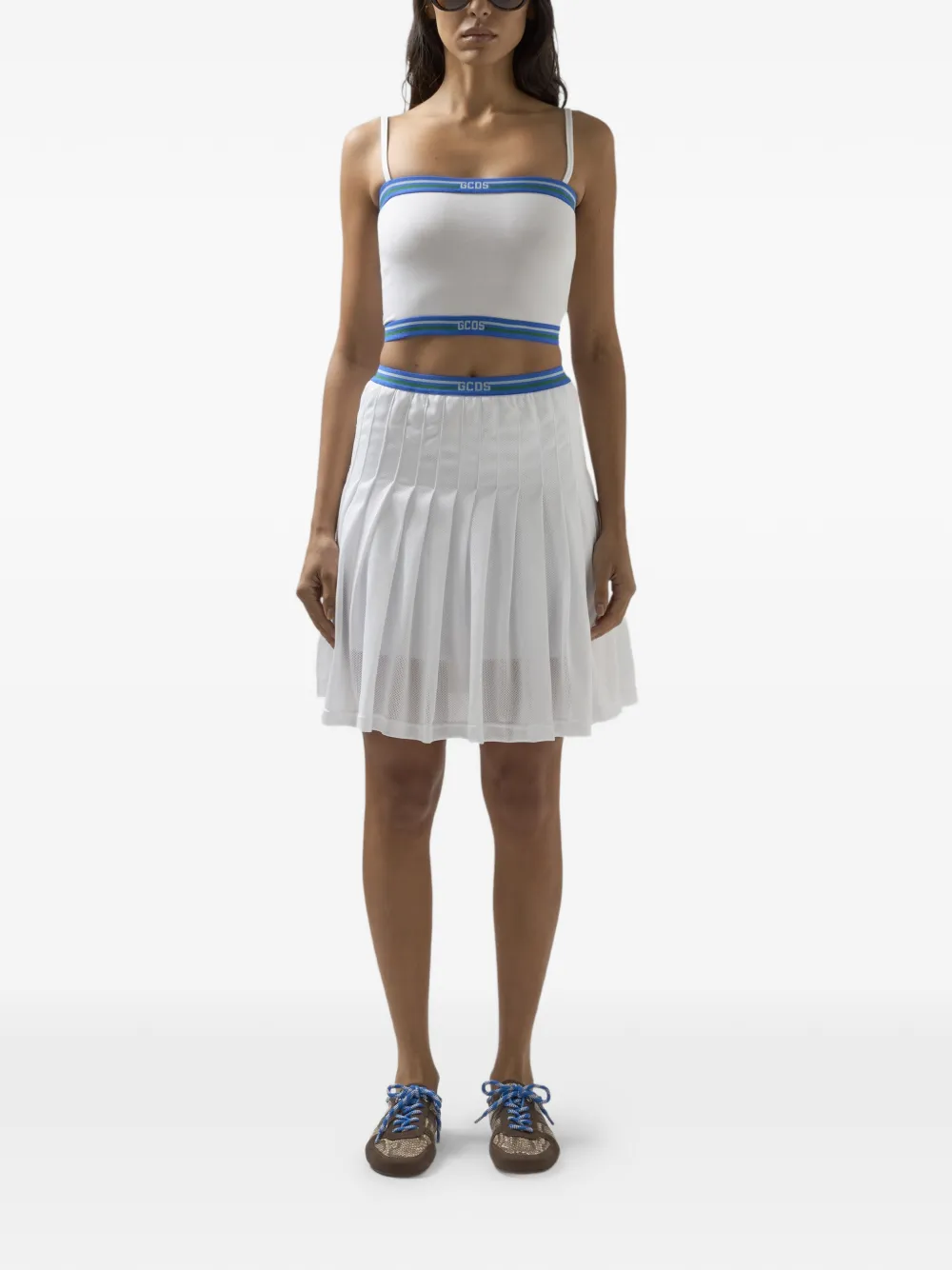 Logo-Detail Pleated Mini Skirt