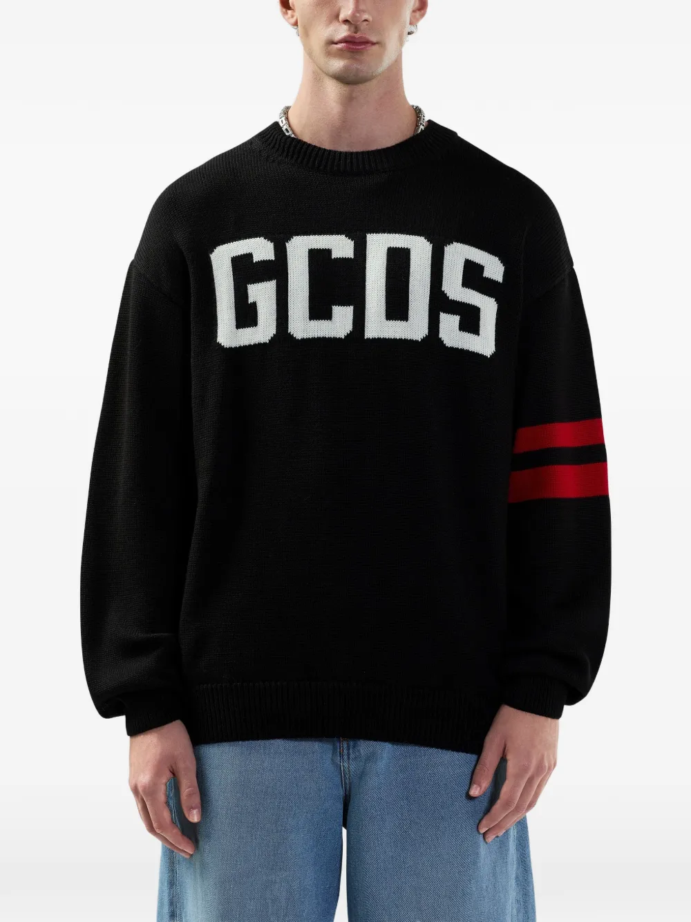 GCDS Sweater met logo Zwart