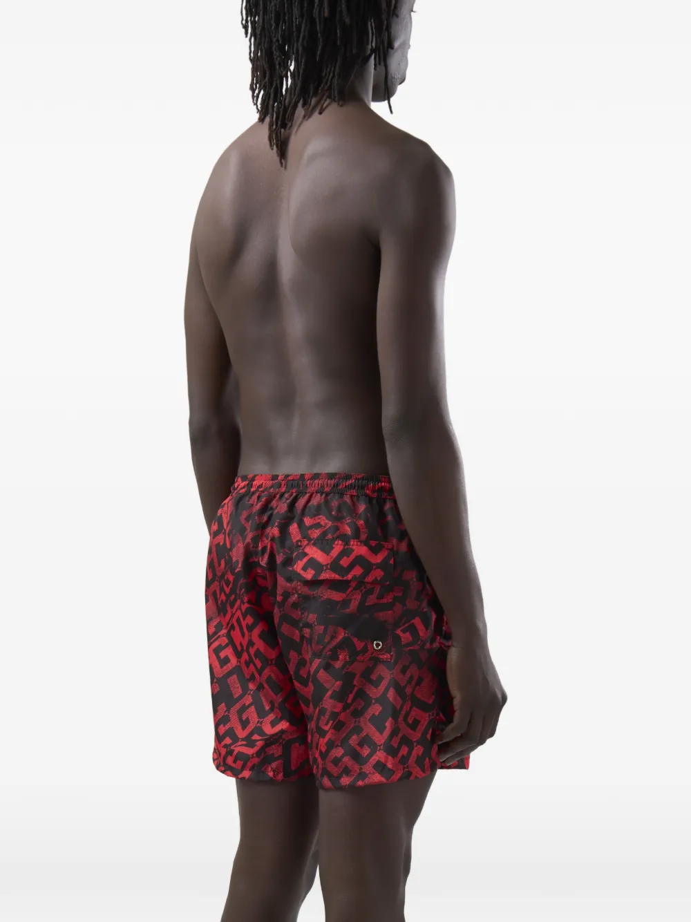 GCDS Zwembroek met monogramprint Rood