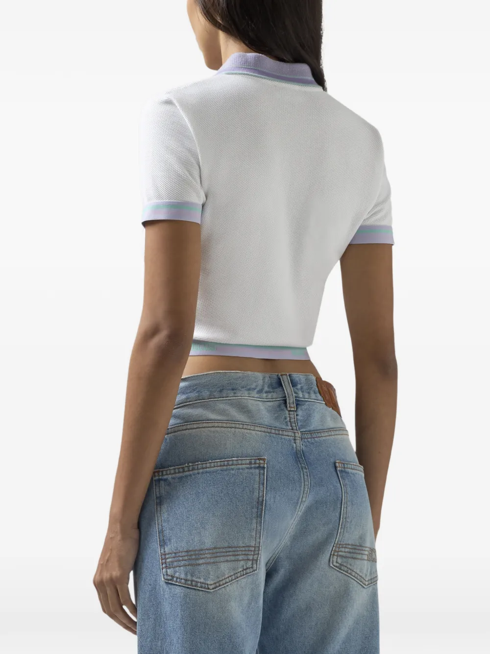 GCDS Polotop met logo afwerking Wit