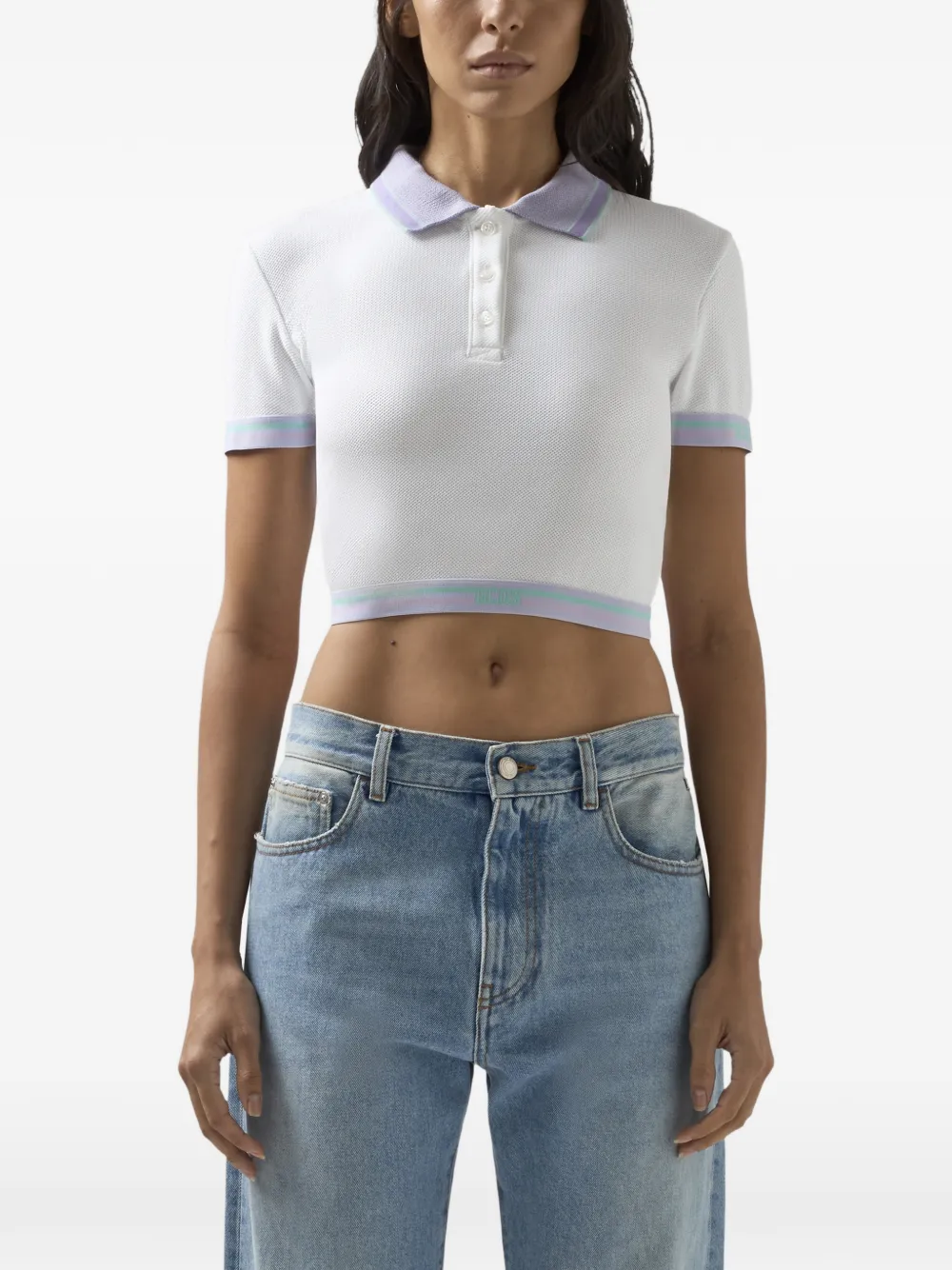 GCDS Polotop met logo afwerking Wit