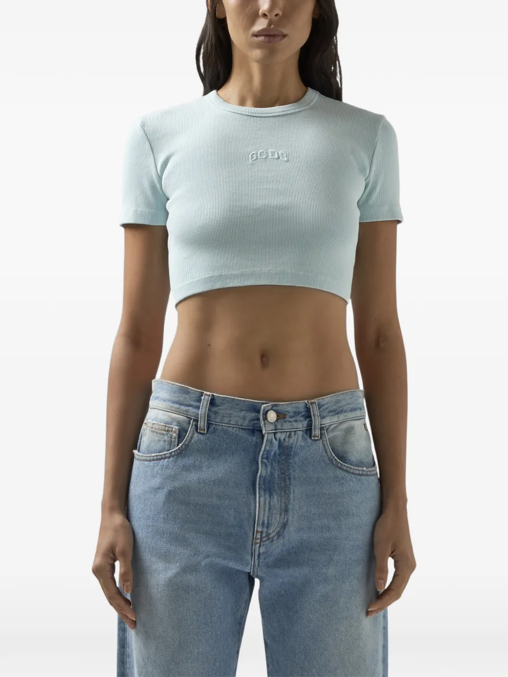GCDS T-shirt met logodetail Blauw