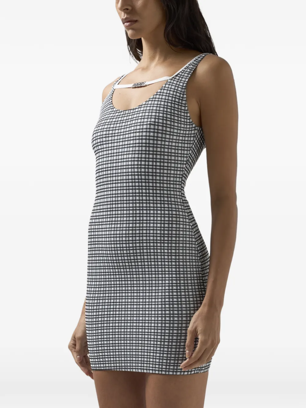 GCDS Jurk met gingham ruit Grijs