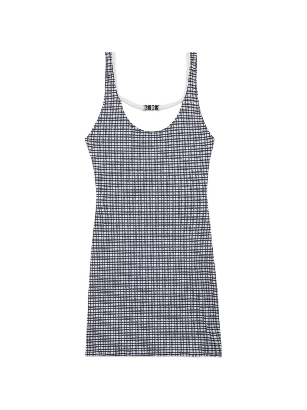 GCDS Abito midi a quadretti - Grigio