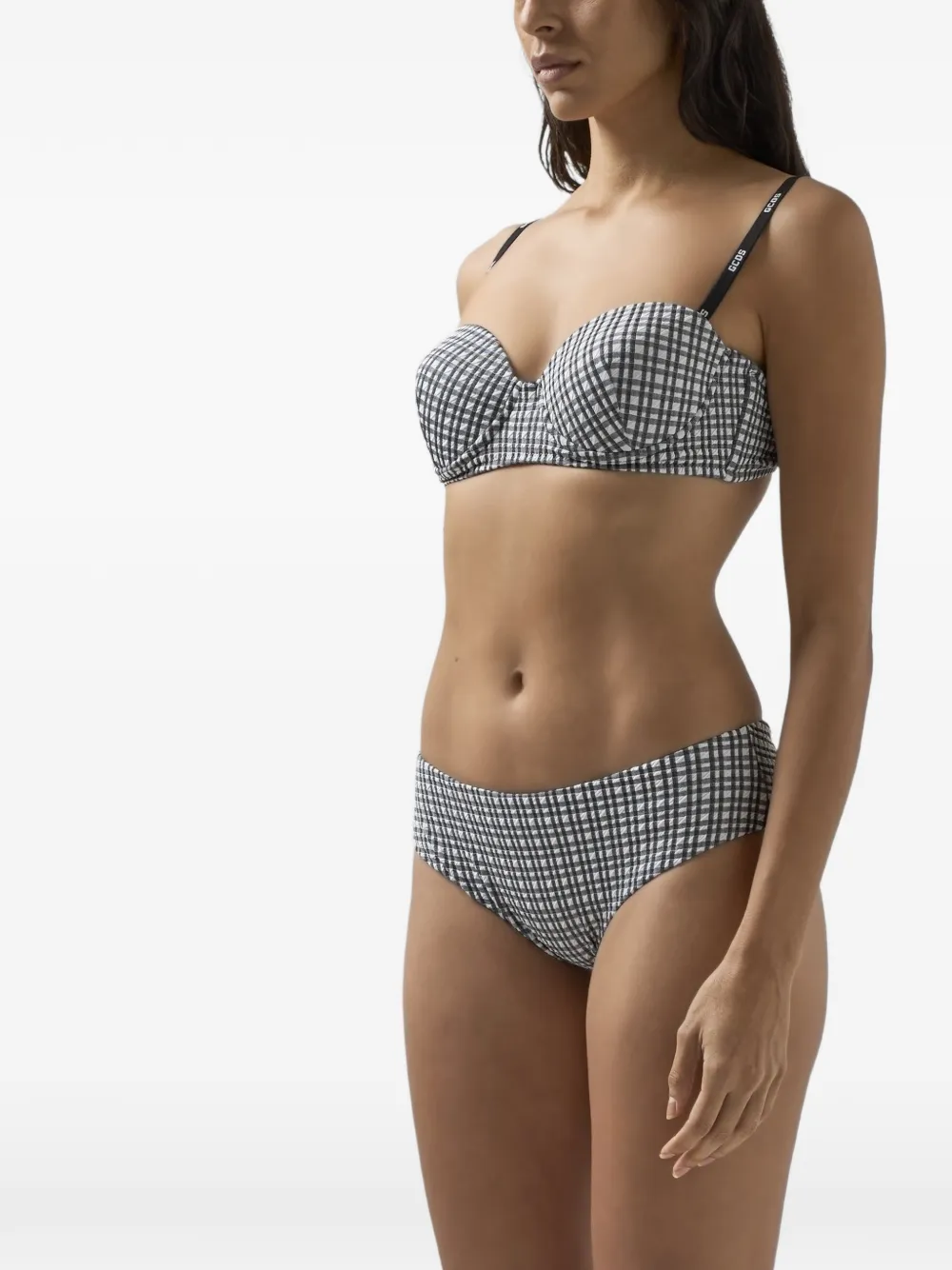 GCDS Bikini met gingham ruit Wit