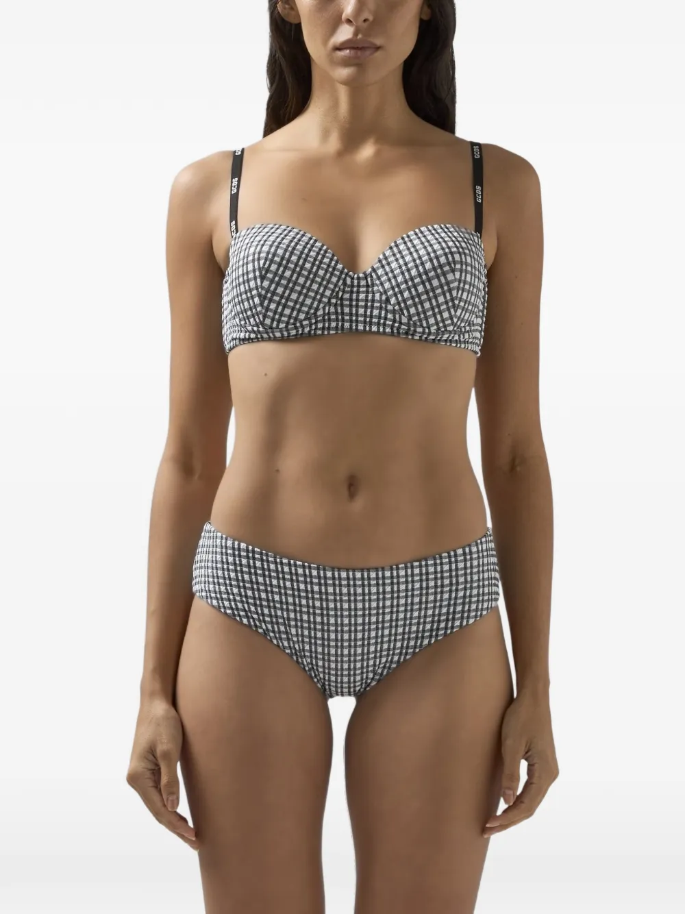 GCDS Bikini met gingham ruit Wit