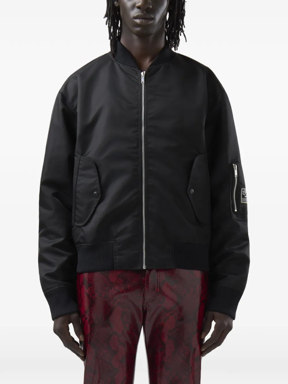 GCDS Bomberjack met logopatch Zwart