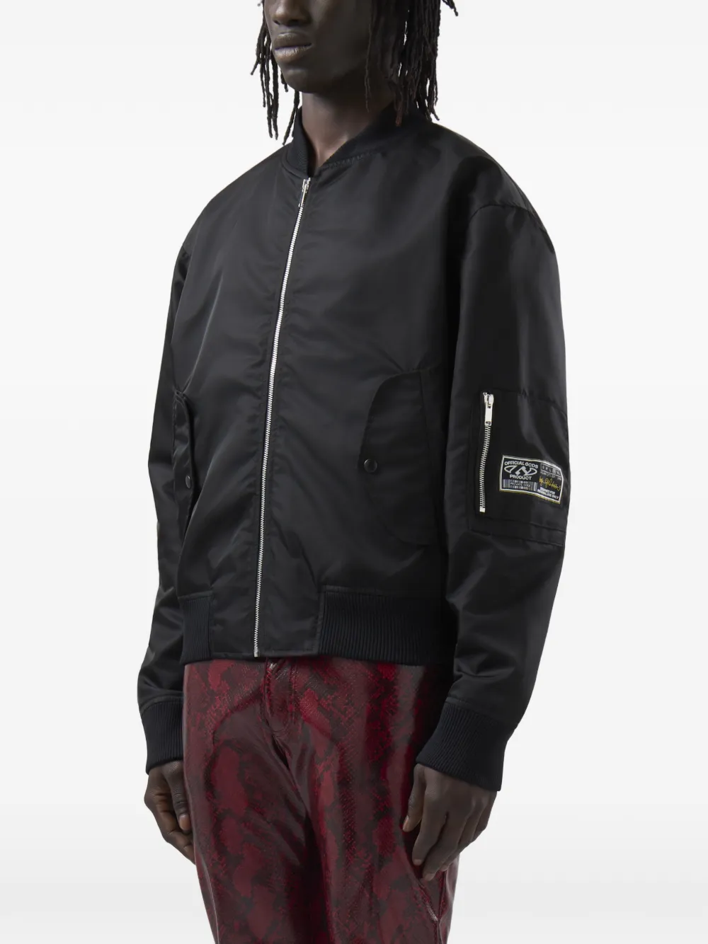 GCDS Bomberjack met logopatch Zwart