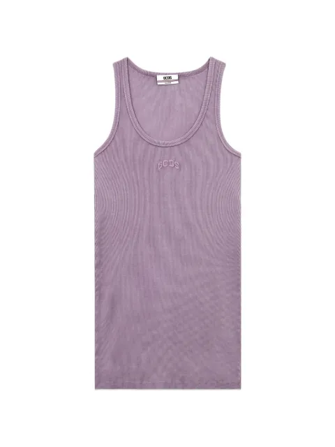 GCDS ribbed-knit log-detail mini dress