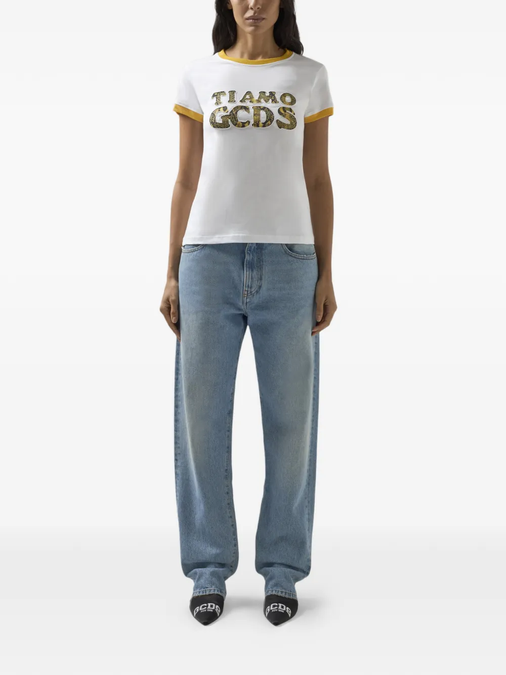 GCDS T-shirt met logodetail Wit