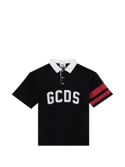 GCDS logo striped polo shirt