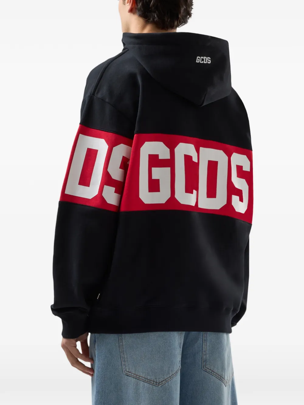 GCDS Hoodie met logoband Zwart
