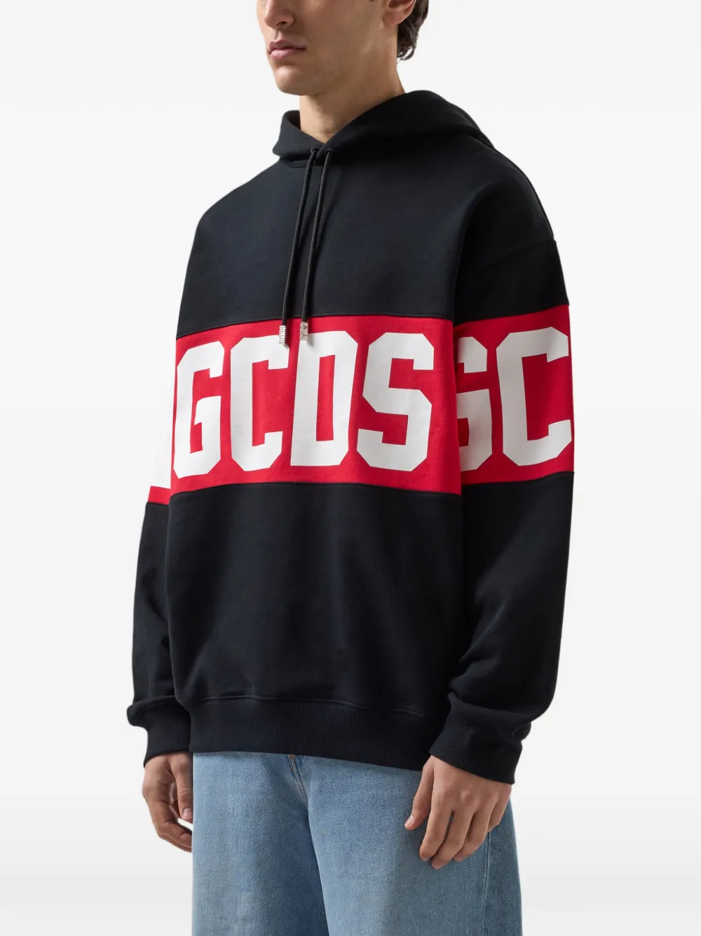 GCDS Hoodie met logoband Zwart