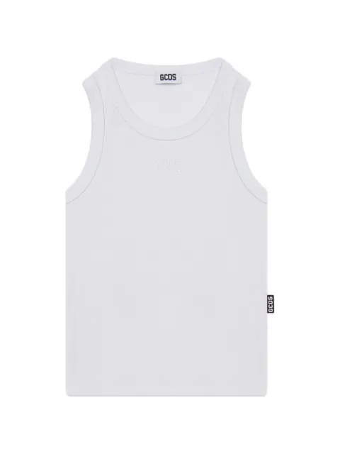 Gcds Kids logo-embroidered ribbed lounge tank top
