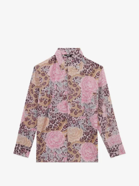 GCDS Camisa animal print floral
