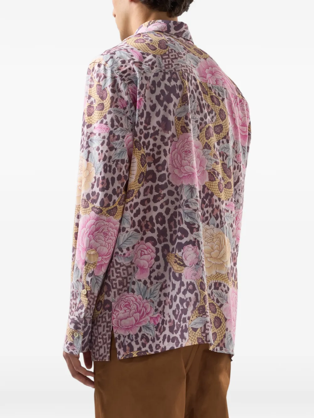 GCDS Overhemd met dierenprint en bloemenprint Roze
