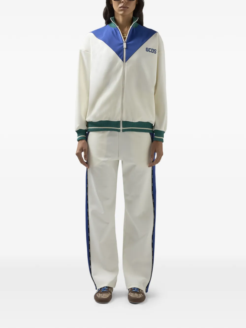 GCDS Trainingsbroek met colourblocking Wit