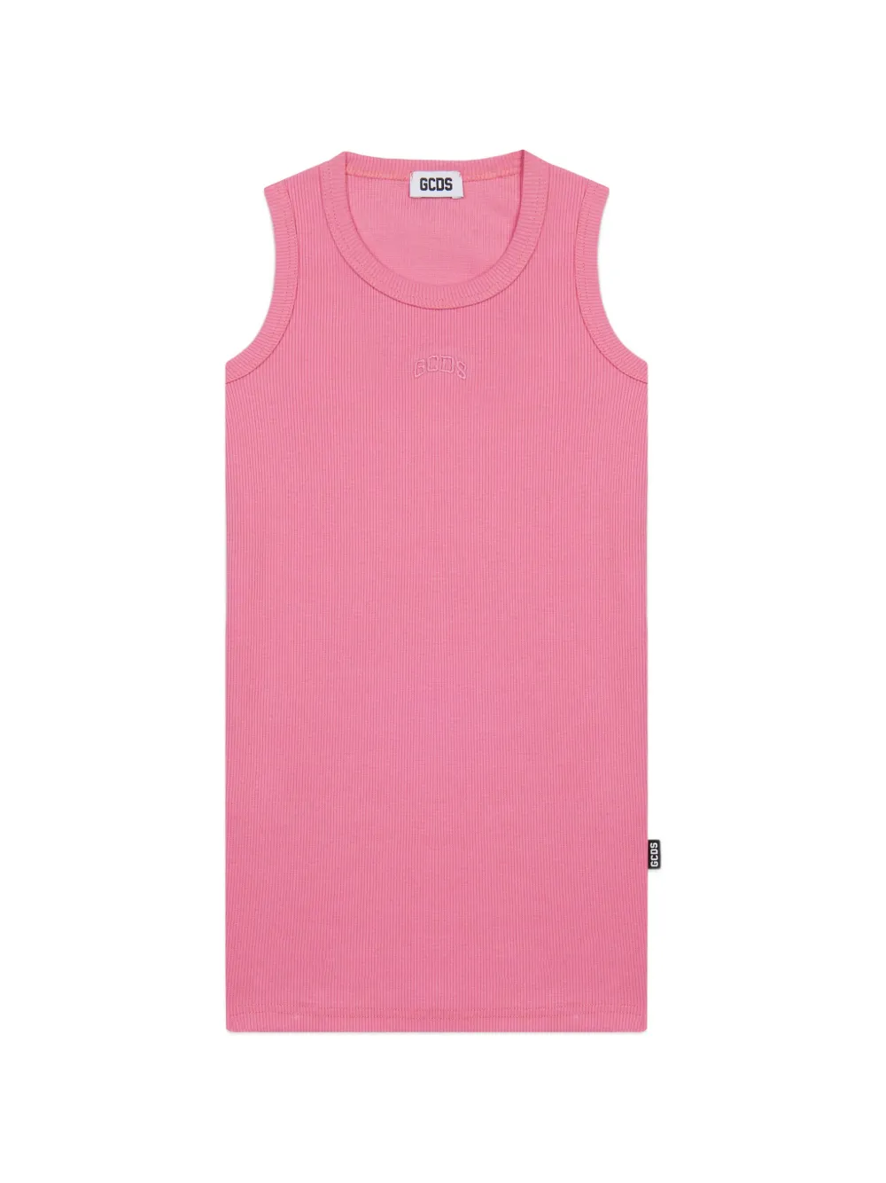 Gcds Kids Abito a coste con logo ricamato - Rosa