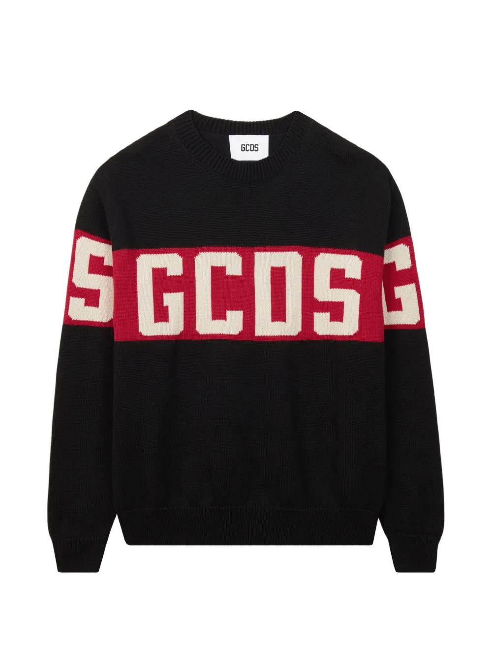 GCDS band logo wool sweater - Nero