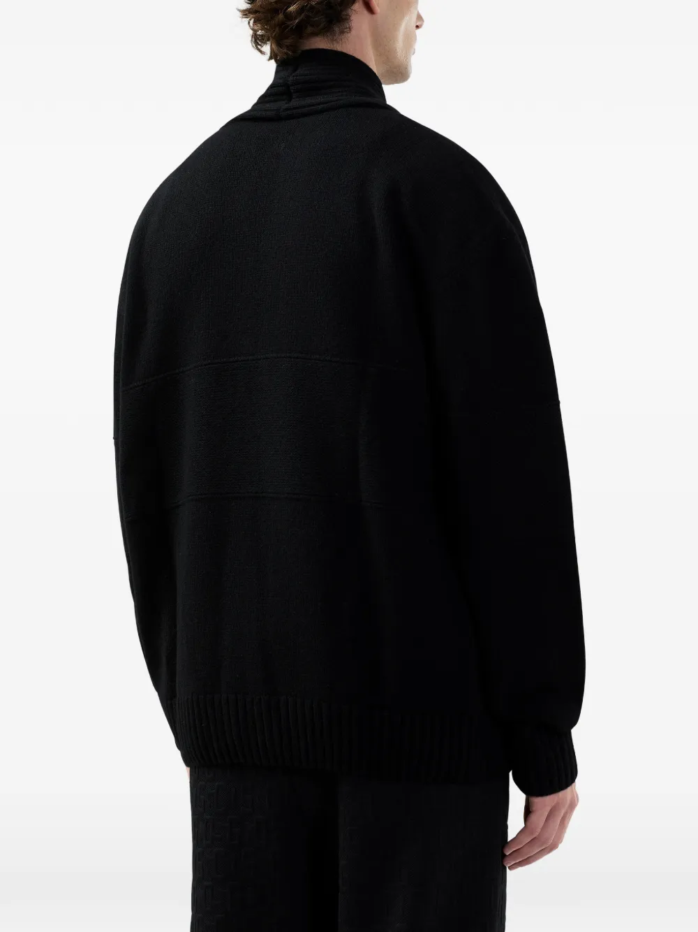 Shawl-Collar Buttoned Cardigan