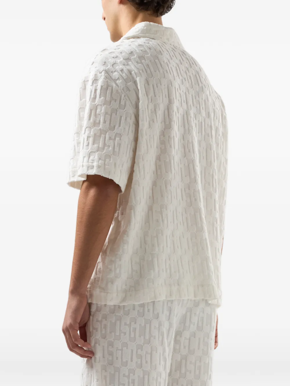 GCDS Overhemd met monogram-print Beige