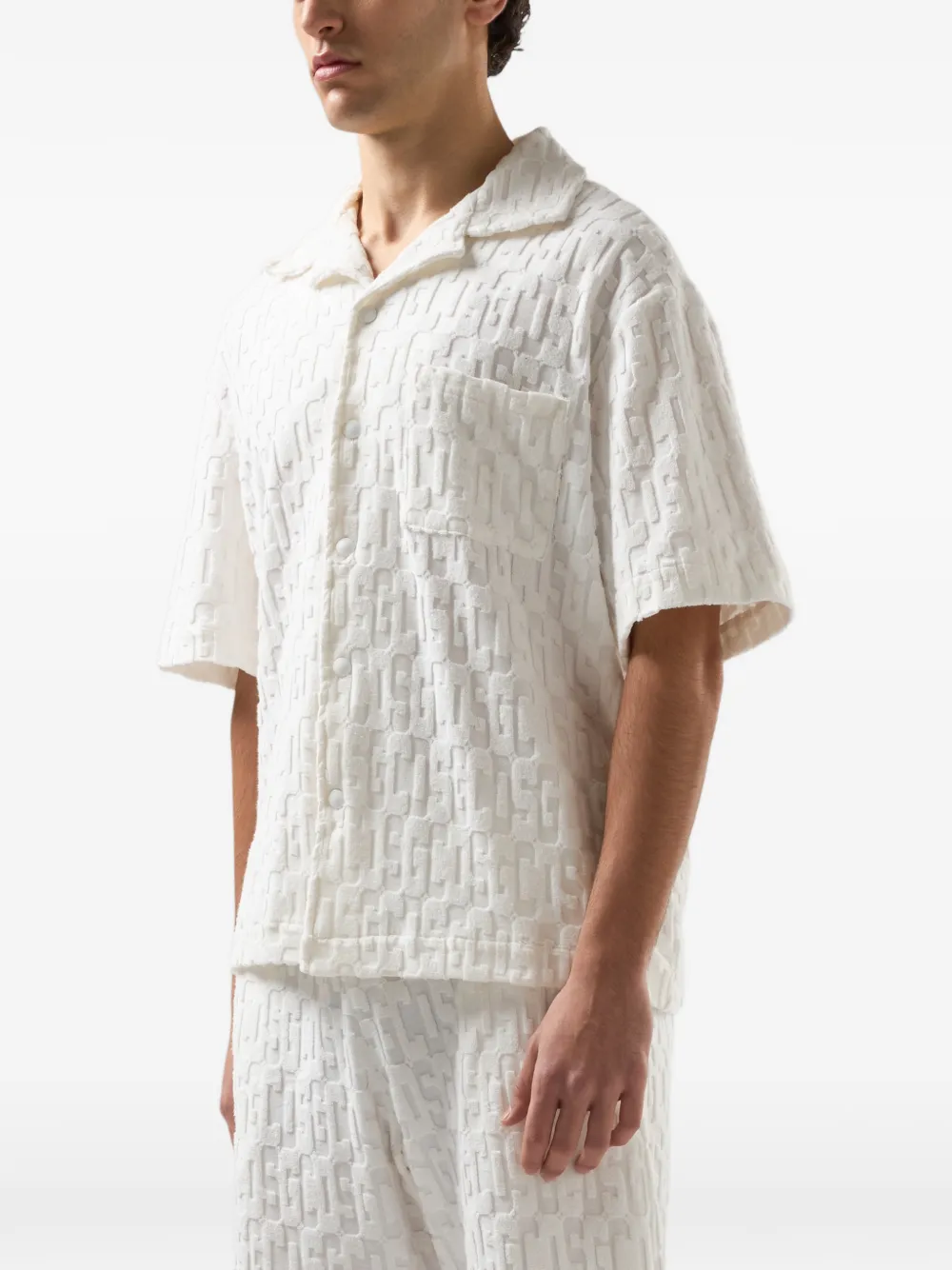  Gcds Monogram-patterned Shirt - Neutrals 
