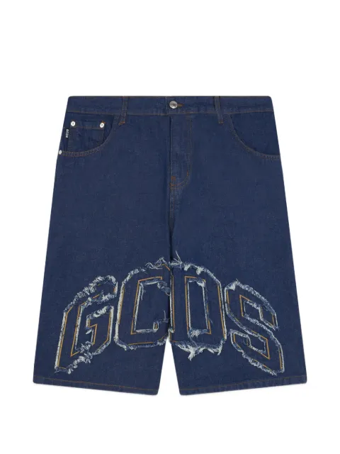GCDS frayed logo-patch shorts