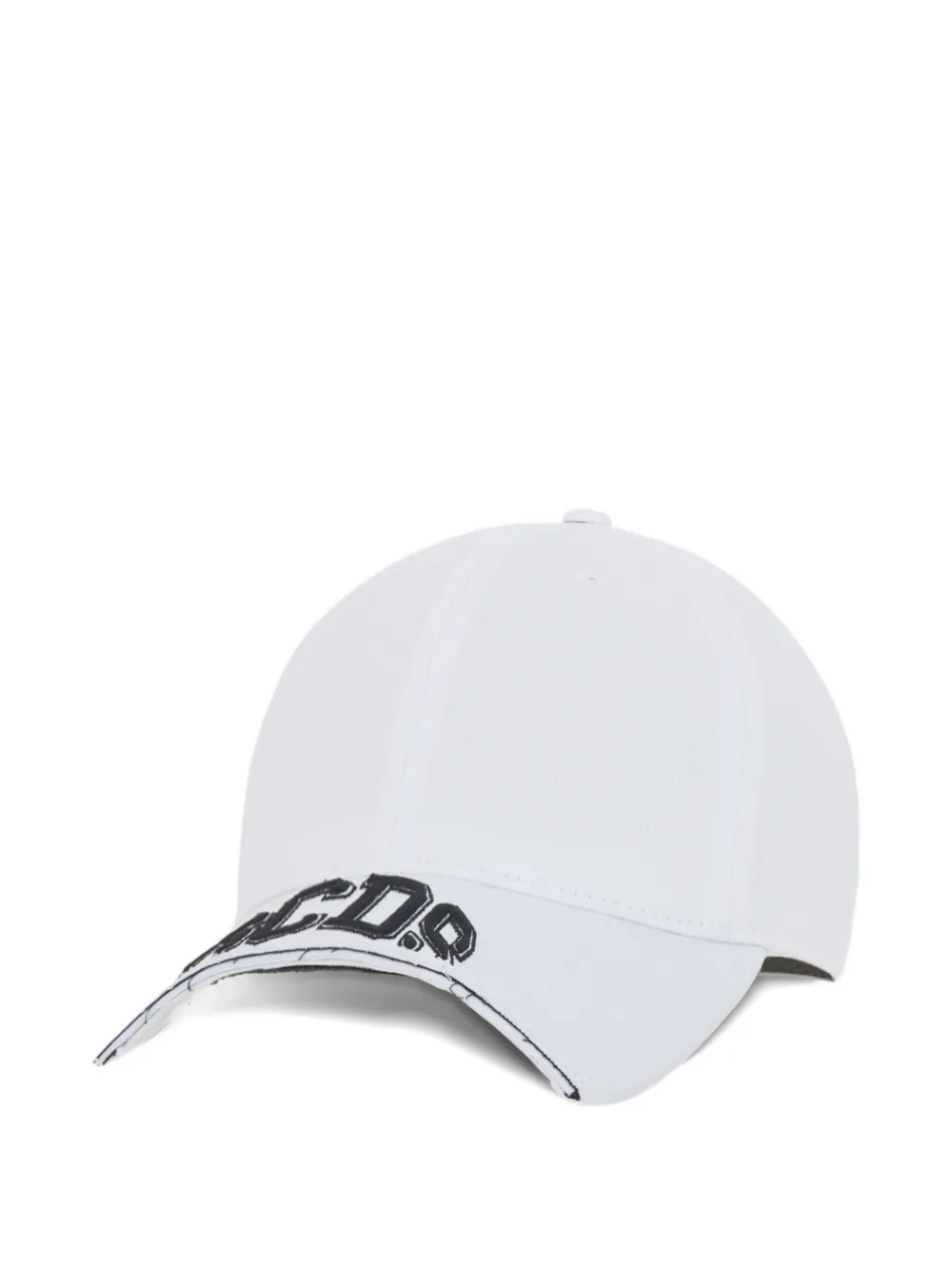 GCDS cut-brim logo-detail cotton baseball cap - Bianco