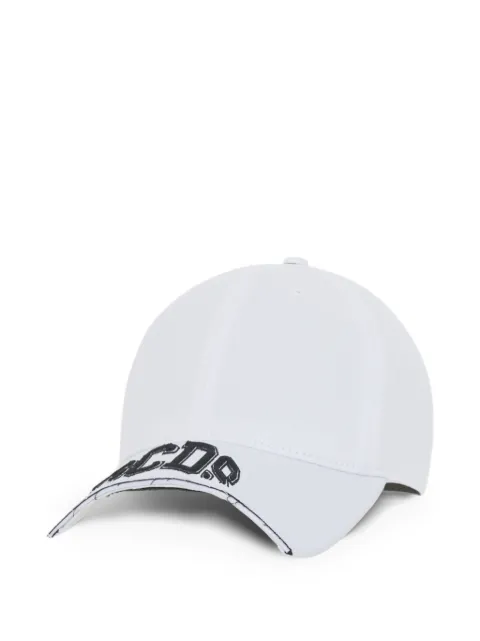 GCDS gorra de béisbol de algodón con visera recortada y detalle de logo