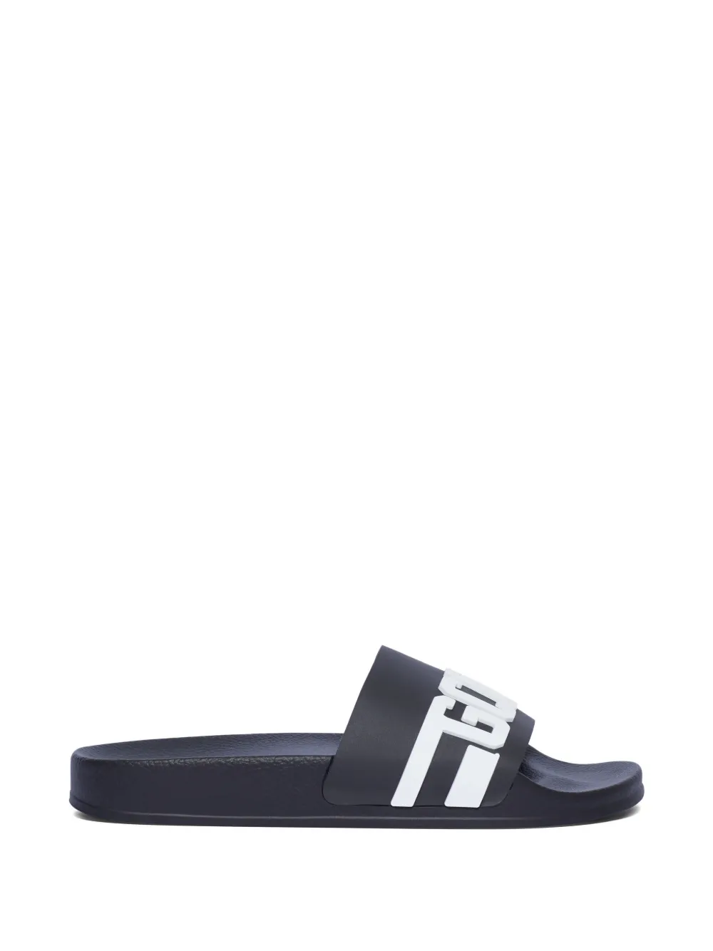 GCDS Pantoletten mit Logo-Kette - Schwarz