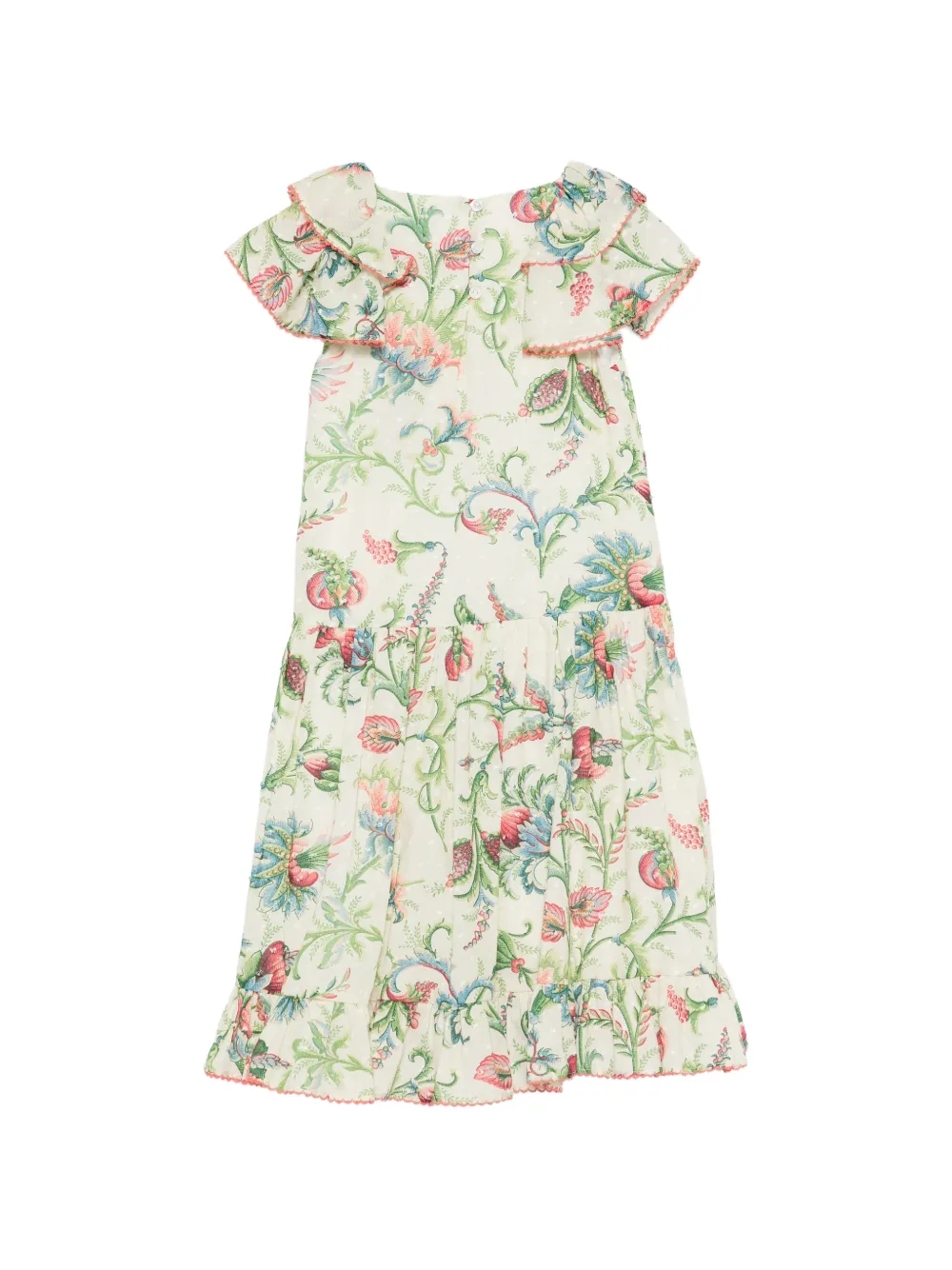 ETRO KIDS Jurk met bloemenprint en ruches Beige