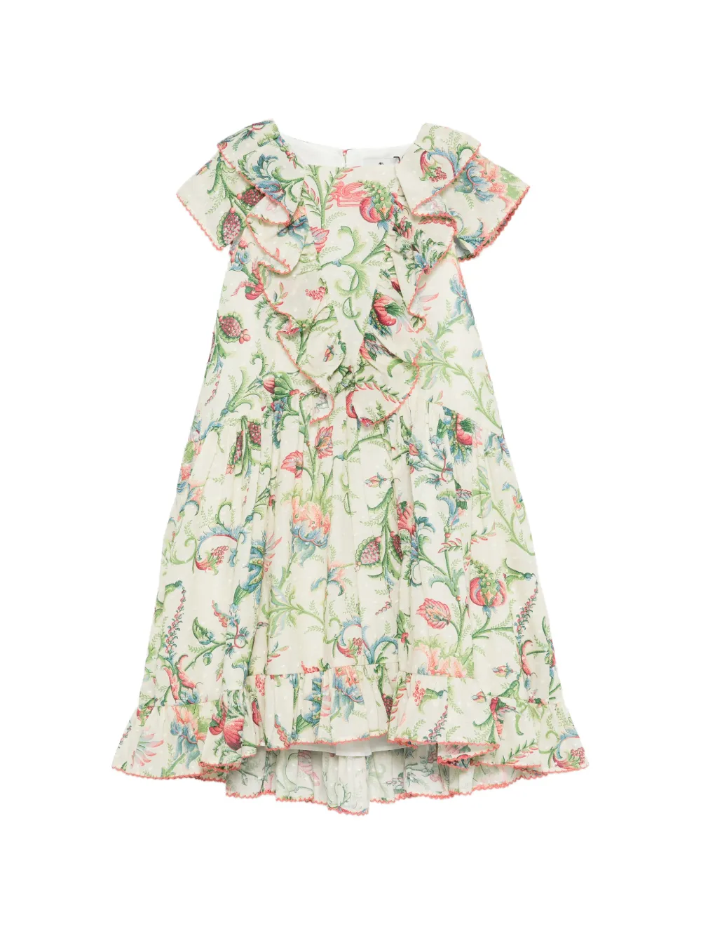 ETRO KIDS ruffled floral print dress - Toni neutri