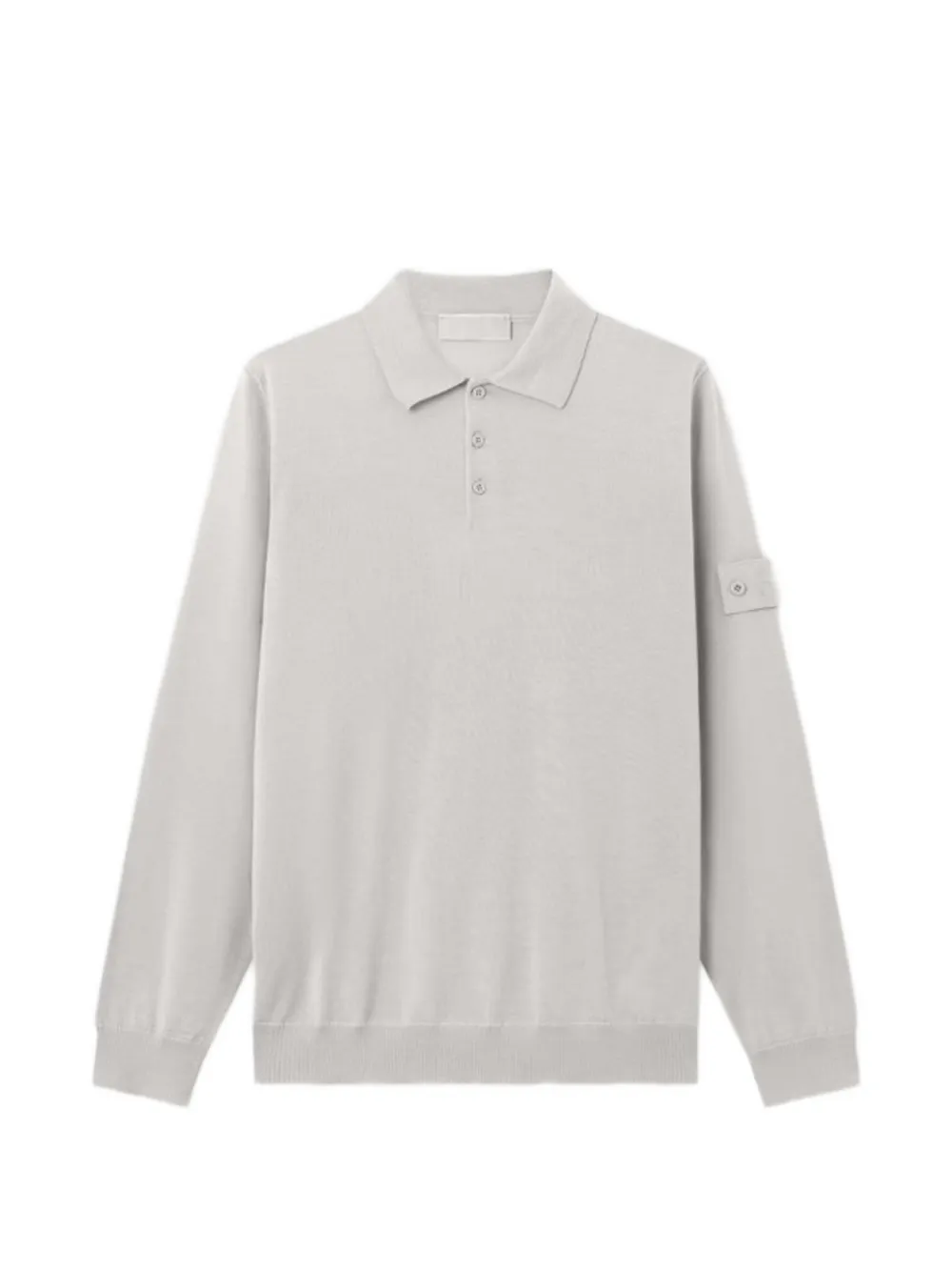 Stone Island Ghost poloshirt met knopen en lange mouwen Grijs