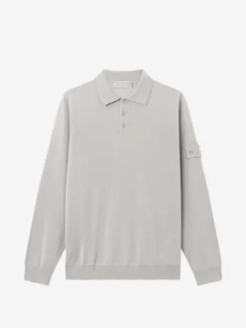 Stone Island قميص بولو 'غوست' بأزرار وأكمام طويلة
