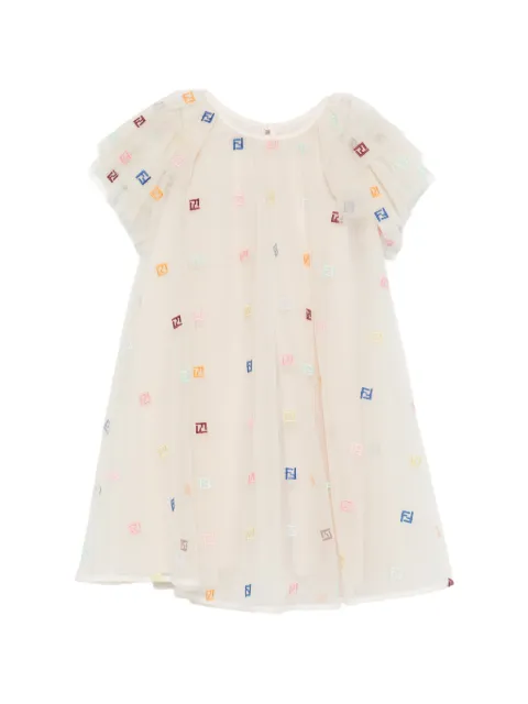 Fendi Kids ruffled logo dress