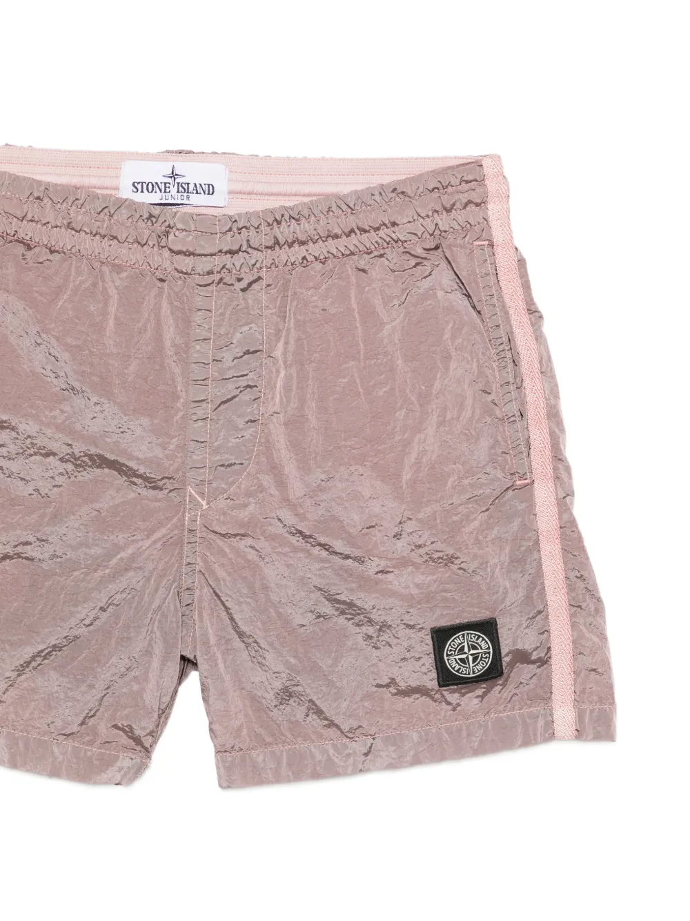  Stone Island Junior Side-stripe Swim Shorts - Pink 