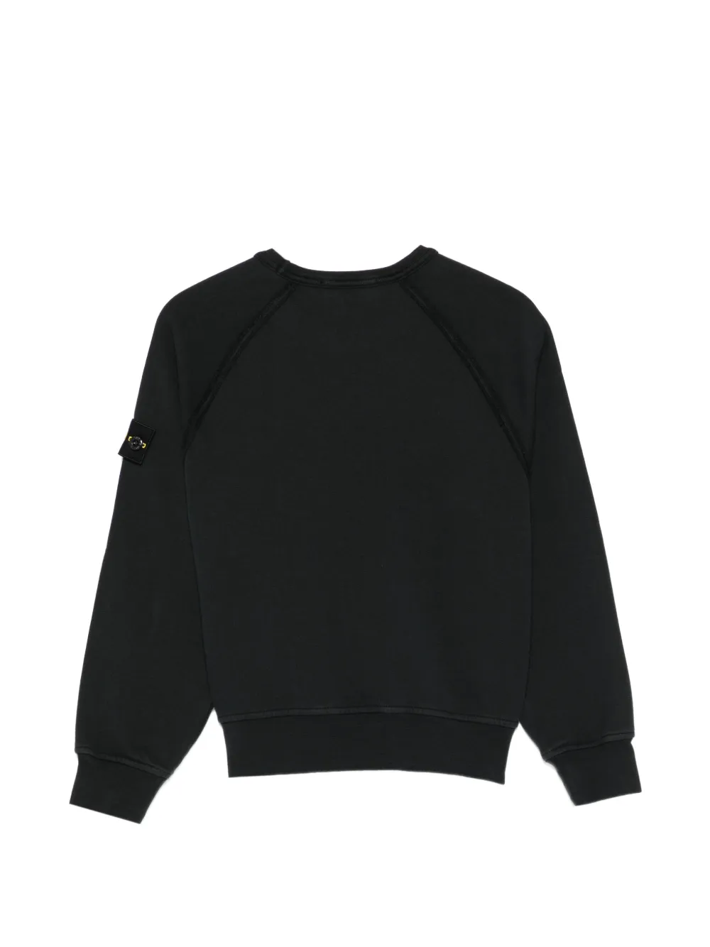  Stone Island Junior Round-neck Logo-patch Sweatshirt - Black 