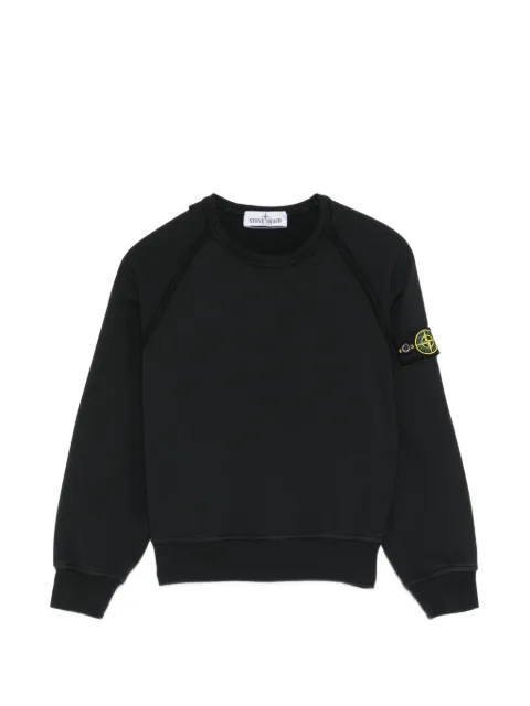 Stone Island Junior round-neck logo-patch sweatshirt
